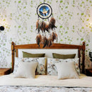 Oil Painting Wolf Dream Catcher Feather Bead Hanging Decor Ornament