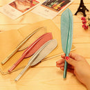 Gel Pen Metal Novelty Feather Pattern Fine Stick Ballpoint Pen Black Ink Pa J7Q1