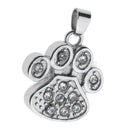 Dog Cat Paw Shape Stainless Steel Cremation Ash Urn Pendant Memorial Jewelry