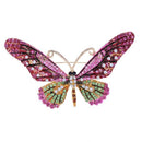 Rose Red Butterfly Brooch Mix Color Rhinestone Brooches For Women Lady Fash B9H6