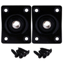 2Pcs Black Instrument Guitar Bass Output Input Rectangle Jack Plugs Sockets