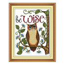 Cartoon Owl Stamped Cross Stitch Kit DIY Handmade Needlework for Beginners