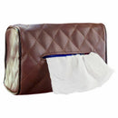 Car Seat Back Type Interior Portable Fashion Leather Brown Tissue Box