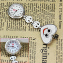Hospital Women Nurse Doctor's Smile Face Clip-on Brooch Pendant Quartz Watch