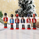 6x Wooden Nutcracker Puppet Xmas Ornaments for Christmas Tree Home Office Party