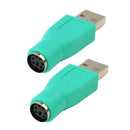 2x USB Male to PS2 Female Adapter Connector for PS2 Computer Keyboard Mouse