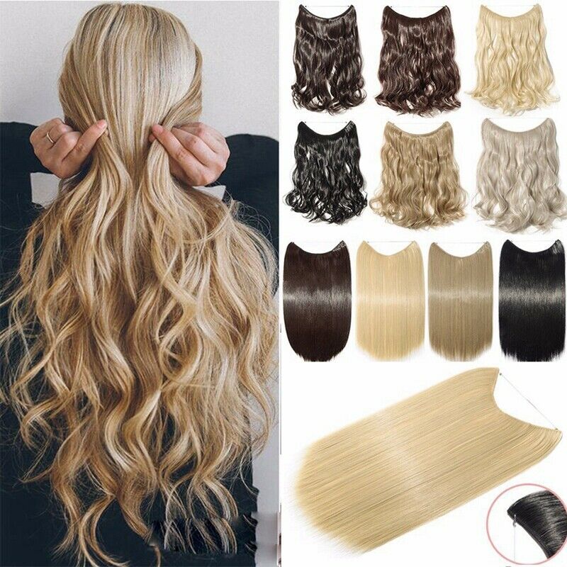 22 Inches Invisible Wire No Clips In Hair Extensions Secret Fish Line Hairp R9Q9