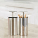 Stainless Steel Toothpick Box Simple Personality Automatic Toothpick Holder J3V5