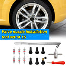 Valve Cores+Valve Stems+Core Remover+Stem Puller+4 Way Tool for Bike Tire Repair