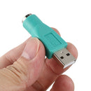 2 Pcs USB 2.0 Male to PS/2 Female Mouse Keyboard Adapter Connector Q8A3