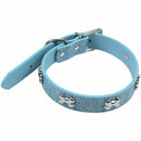 Pet Collar,Small Dog Collars Bling With Bone Necklace Puppy Cat (XS, blue 1 O6I1