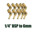 10Pcs 1/4 6mm Brass 90 Degree Male Elbow BSP Pagoda Connecting Pipe Fitting