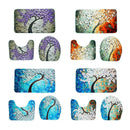 3pcs/set Tree Flowers Printed Non Slip Floor Carpet Bathroom Bath Mats (D)
