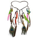 Women Girl BOHO Colorful Feather Peacock Hair head band Headband Prop