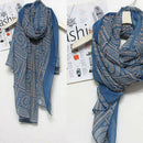 Blue Long Soft Printed Ladies Large Long Women Lady Sarong Scarf Wrap Scarves