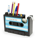 Cassette Tape Dispenser Pen Holder Vase Pencil Pot Stationery Desk Tidy Con