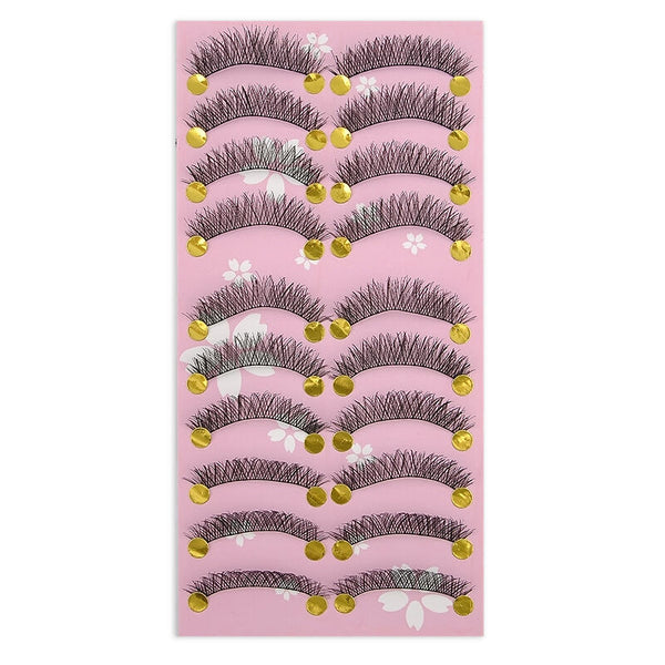 UK Long Thick Cross 10 Pairs Makeup Beauty False Eyelashes Eye Lashes Extension.