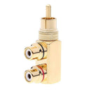 Gun Shape RCA 1 Male to 2 Female AV Audio Video Splitter Adapter Connector