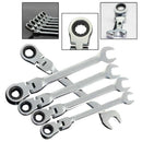 5Pcs/Set Flexible Head Ratcheting Wrench Set Hand Tools Ratchet Handle Wren