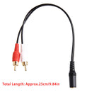 3.5mm AUX Male to 2 RCA Female Splitter Cable Stereo Audio AV Adapter Cord 1Pc