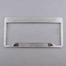 Stainless Steel Metal Noble Luxury Bling Crystal Number License Plate Frame J6C4