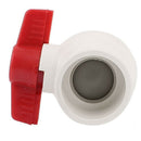 50MM/2 inch Slip Ends Water Control PVC Ball Valve White Red S4G2