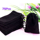 75X Black Velvet Drawstring Jewelry Gift Bags Pouches HOT T3M7