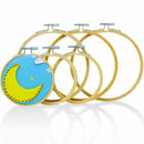Embroidery Hoops for Cross Stitch (6 Pack) Premium Round Bamboo Hoop Kit Bu