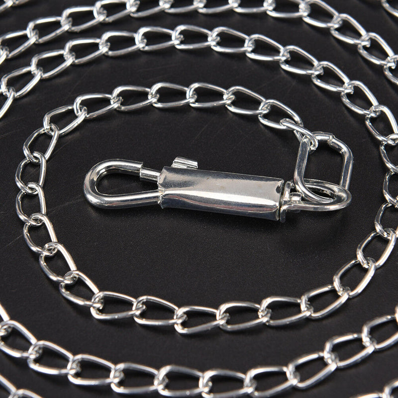 heavy duty metal chain dog puppy walking lead leash clip with red nylon handle Z