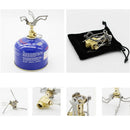 Camping Gas Stove Hiking Cookware Folding Mini Pocket Hunting Stove Split Burner