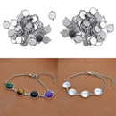50pcs Pendants Round Trays Cabochon Charms Blank Alloy Bezel Connectors Findings