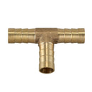 Brass T Hose Barb Connector Adapter for 10mm Inner Dia Air Gas Pipe