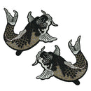 2pcs/Set Cute Carp Fish Embroidered Patches Iron-On/Sew-On Patch Cloth Applique