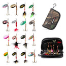16Pcs Metal Rotating Sequins Plus Road Lure Bag Freshwater Fishing Sequins
