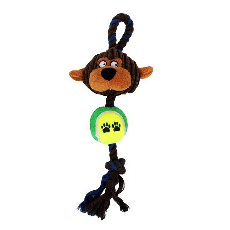 Cotton Ropes Tennis Ball Plush Dog Toys Pet Playing Monkey Interactive Chew