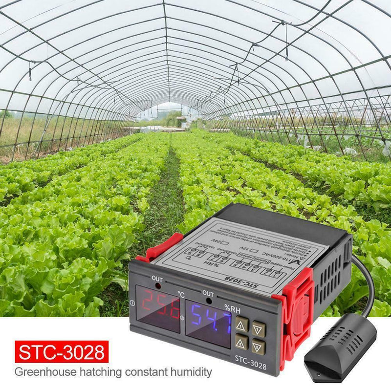 STC-3028 AC110-220V Dual Temperature Humidity Controller Digital Display New