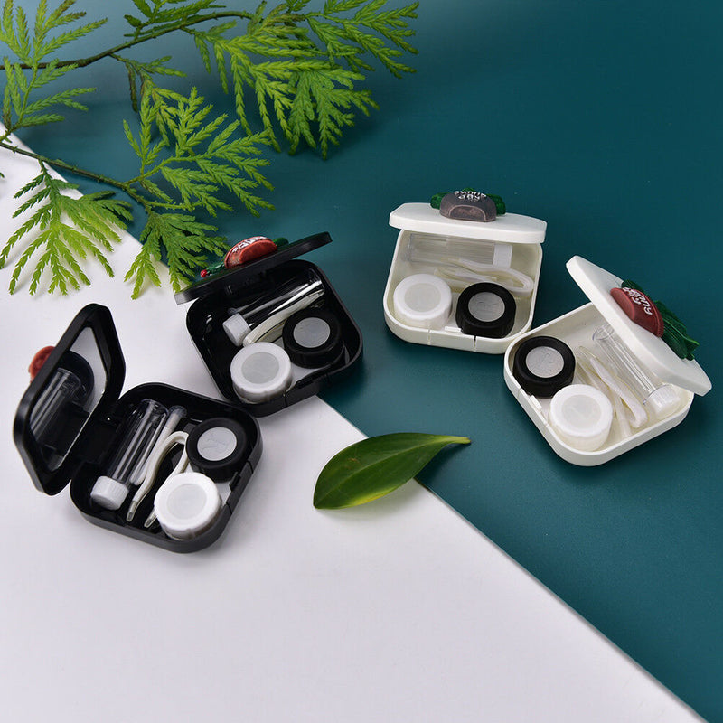 Cactus Contact Lens Storage Box Eyes Care Kit Holder Washer Cleaning Contai BX
