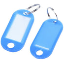 20 Pcs Key ID Label Tags Split Ring Keyring Keychain Blue