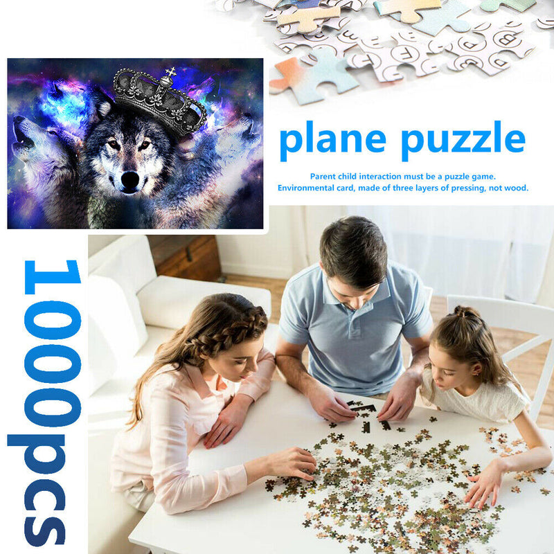 1000pcs DIY Jigsaw Paper Puzzle Fierce Wolf Animal Picture Room Decoration