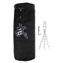 Black Punching Bags Kickboxing Sandbag Fitness Training Equipment One Set