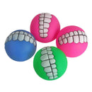 Pet Dog Novelty Play Durable Squeaky Teeth Pattern Smile