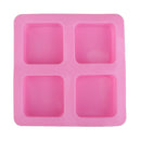 4 Cavity DIY Silicone Soap Mold Baking Mold Cake Pan, Biscuit Chocolate Mold