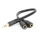 2x 3.5Mm Audio Splitter Y Cable Headphone Adapter 1 Male Jack To 2 Dual Femal JR
