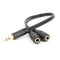 2x 3.5Mm Audio Splitter Y Cable Headphone Adapter 1 Male Jack To 2 Dual Femal JR