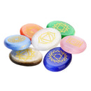Natural Palm Stones Oval Set with Engraved Symbol Crystal Energy 7PCS/Set