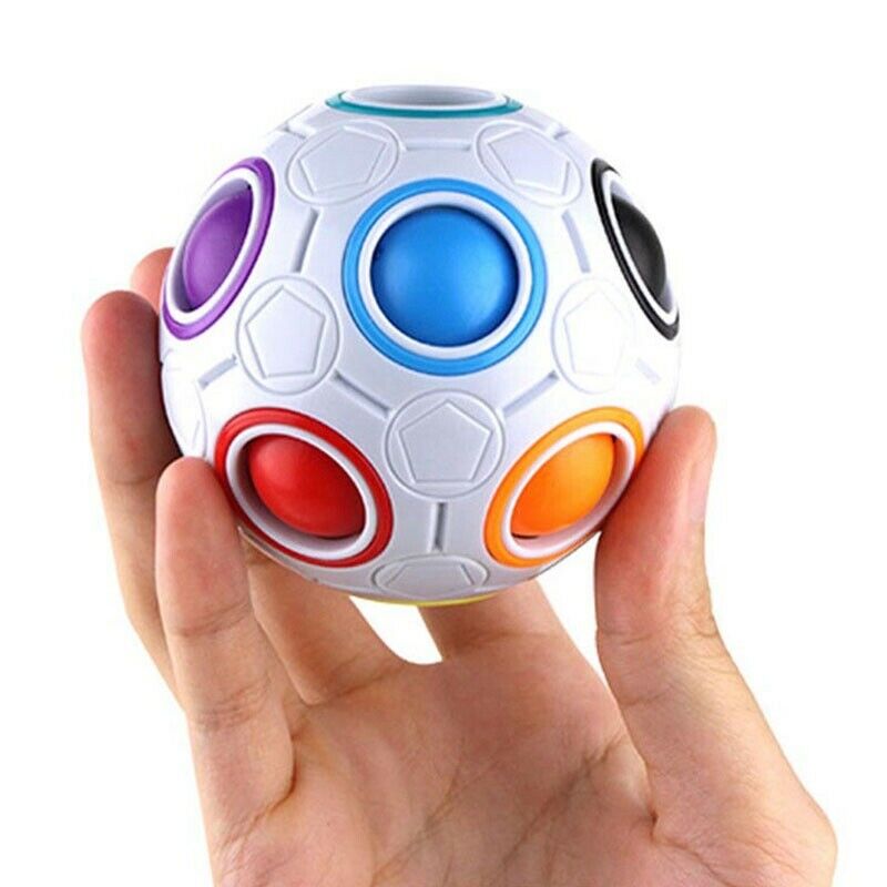 Creative Magic Spherical Speed Rainbow Puzzles Ball Football Kids Education Y7H2
