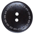 30 Pcs Dark Brown Pattern 2 Holes Round Wood Sewing Buttons 30mm(1