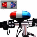 6 LED Bike Police Front Light Warning Siren Cycling Electric Horn Bell