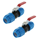 2x PE Plastic Valve Straight Valve Steel Core 25mm Steel Core