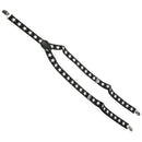 Y-Shape Five Pointed Star Print Adjustable Suspenders Belt Black